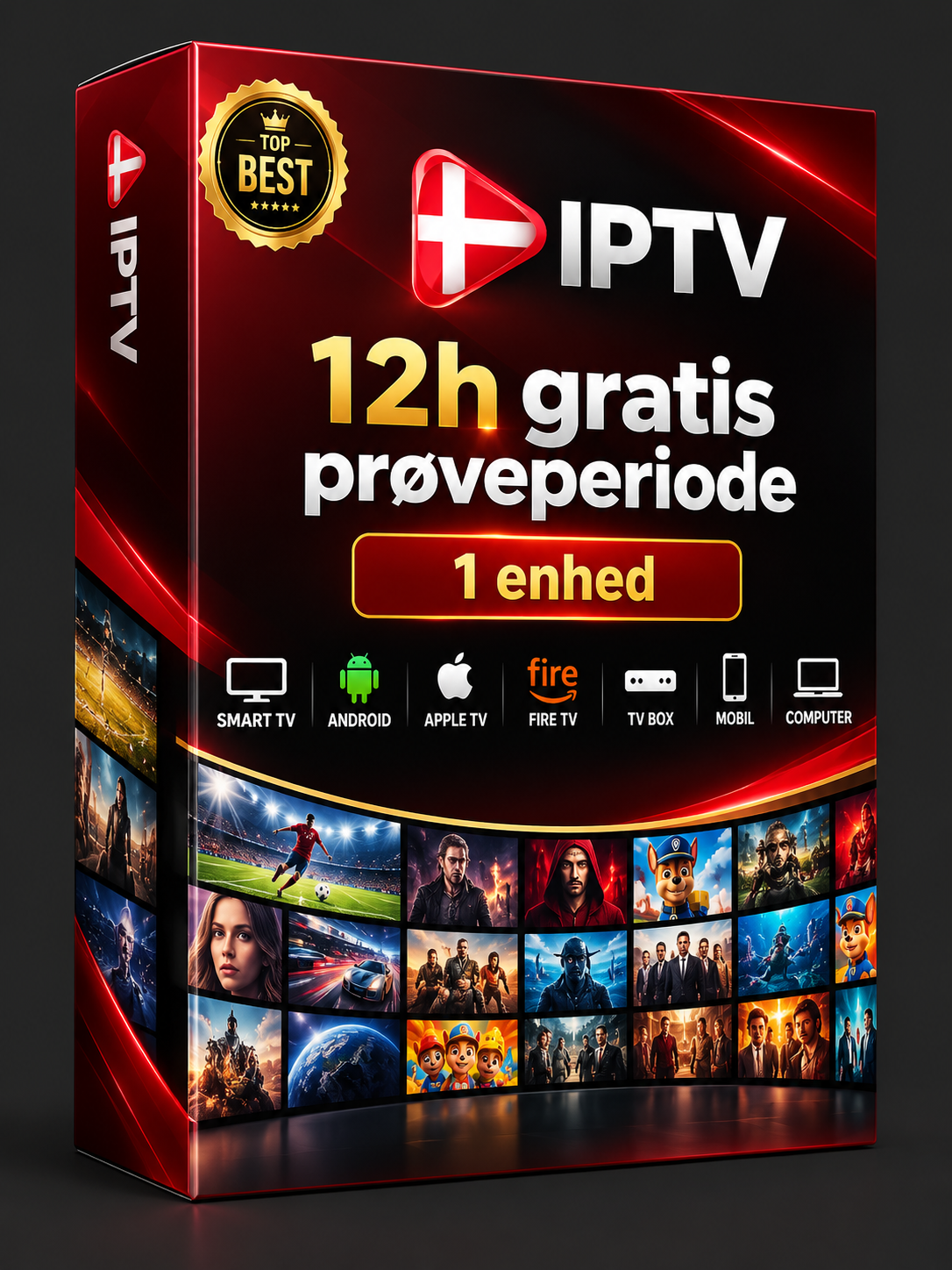 12 timers gratis IPTV prøvepakke fra Dansk IPTV til 1 enhed